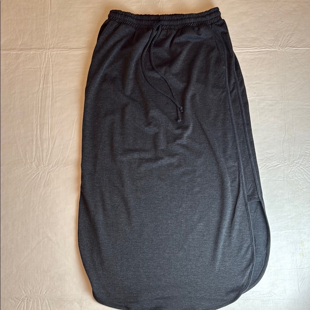 Three Bird Nest Gray Maxi Elastic Drawstring Round Hem Skirt Size XL